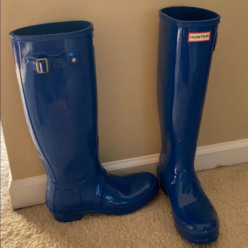 Tall blue Hunter Boots